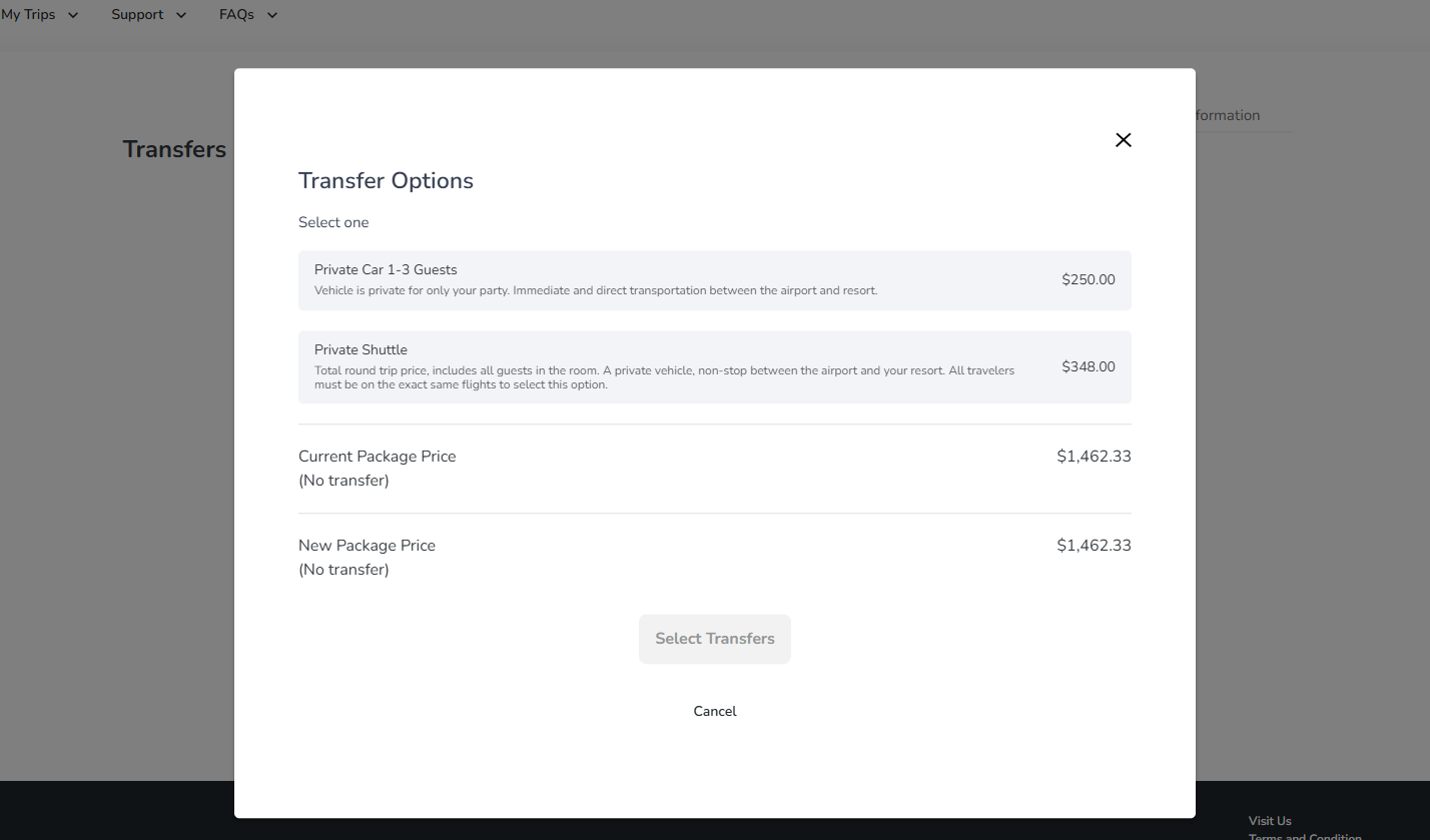 How to Add Transfers to my Booking
